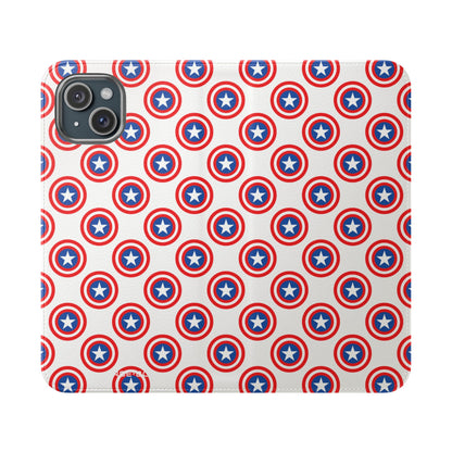 Star Shield Pattern - iPhone 15 Plus Case - Wallet