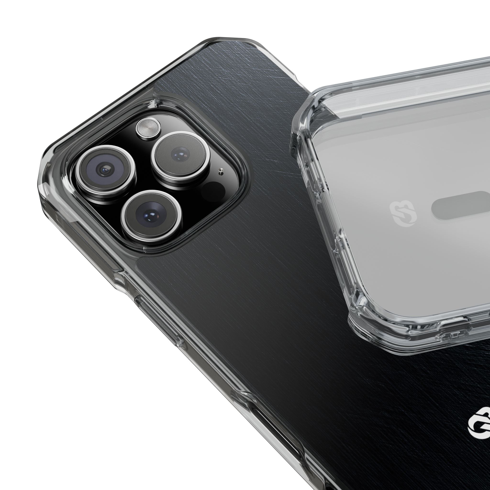 Black Impact MagSafe Phone Case for iPhone - Midnight Brushed Grain