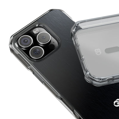 Black Impact MagSafe Phone Case for iPhone - Midnight Brushed Grain