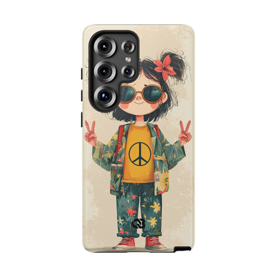 Retro Peace Girl · Tough Custodia per Samsung