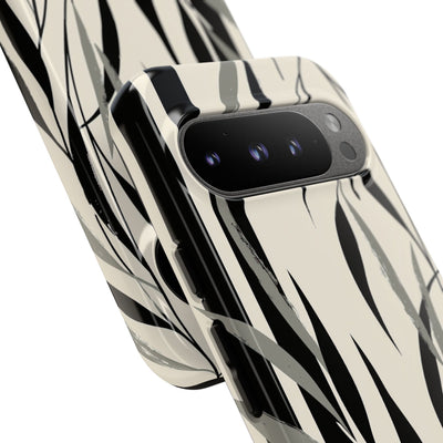 Beige Tough Phone Case for Google Pixel - Soot Leaf Sketch