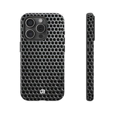 Brushed Perforated Steel · Tough Phone Case for iPhone · Silver
