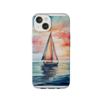 Crimson Horizon Sail · Soft Custodia per iPhone