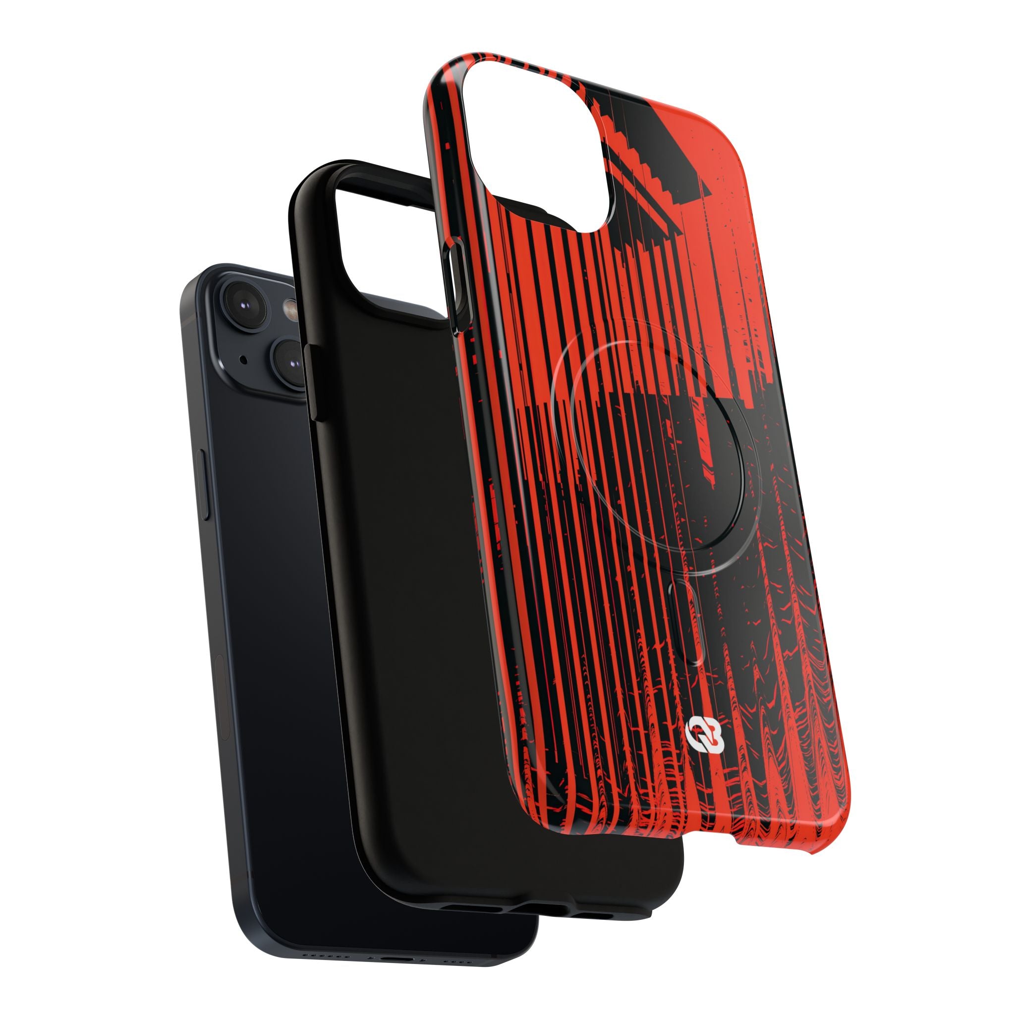 Red Tough 2.0 Magsafe Phone Case for iPhone - Crimson Brutalist Distortion