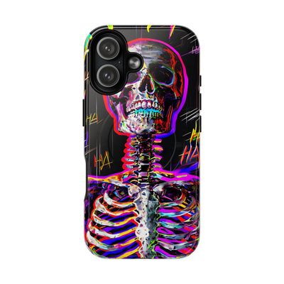 Neon Glitch Skeleton · Tough+ Coque de téléphone pour iPhone · Magsafe