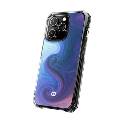 Azure Fluid Swirl · Clear Impact Magnetic Phone Case for iPhone · Blue