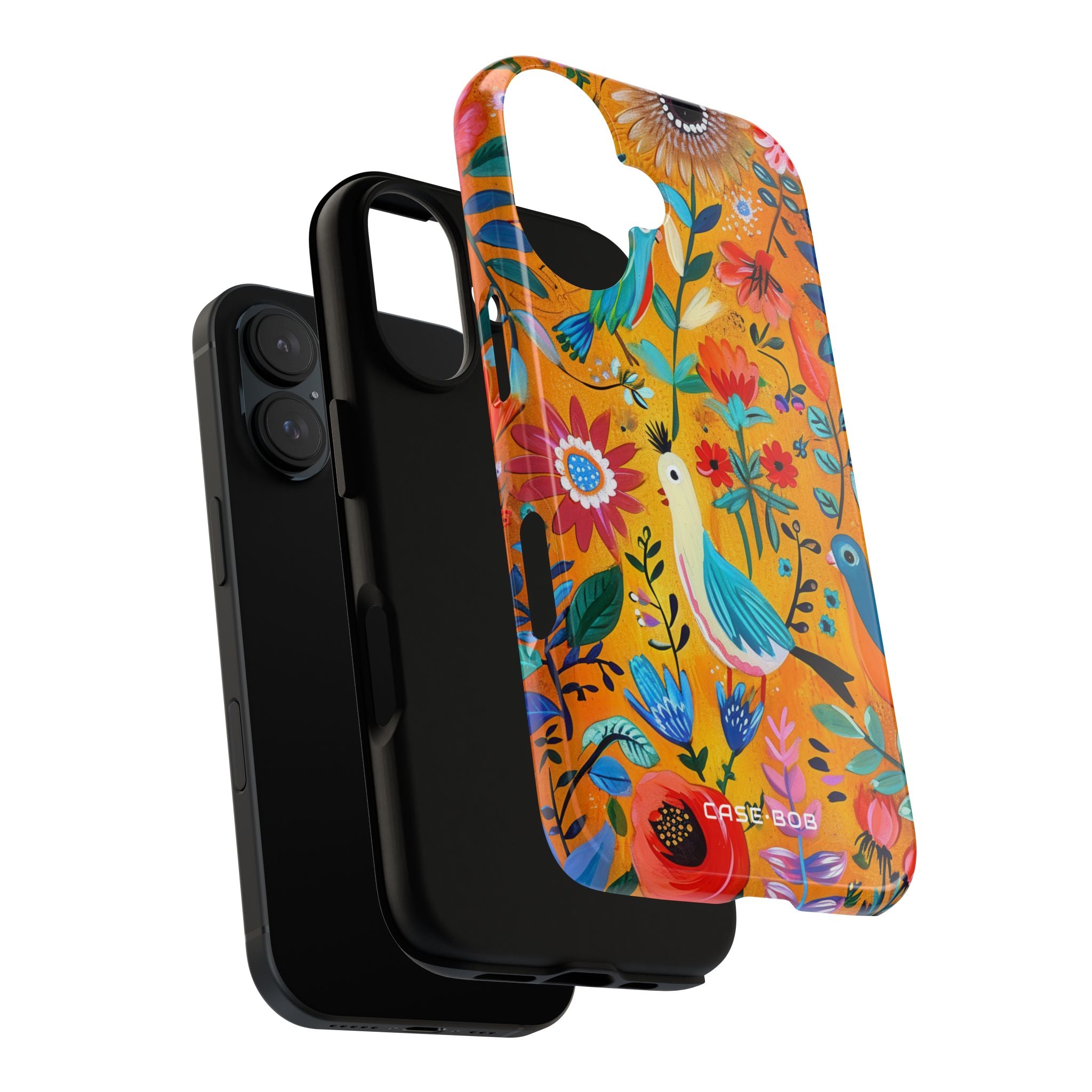 Bunte Vögel Blühen iPhone 16 Case - Tough