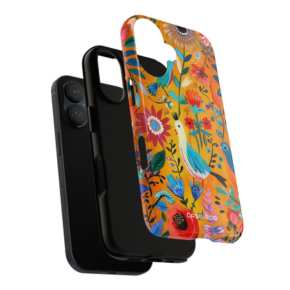 Bunte Vögel Blühen iPhone 16 Case - Tough