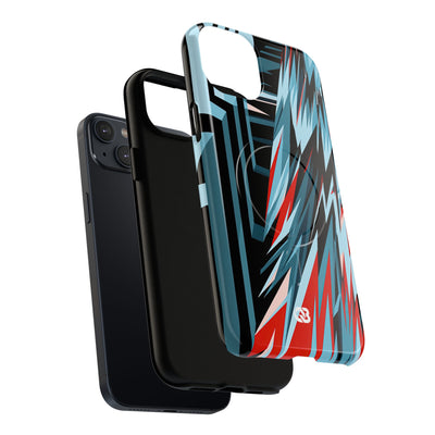 Blue Tough 2.0 Magsafe Phone Case for iPhone - Glitch Peak Cyan