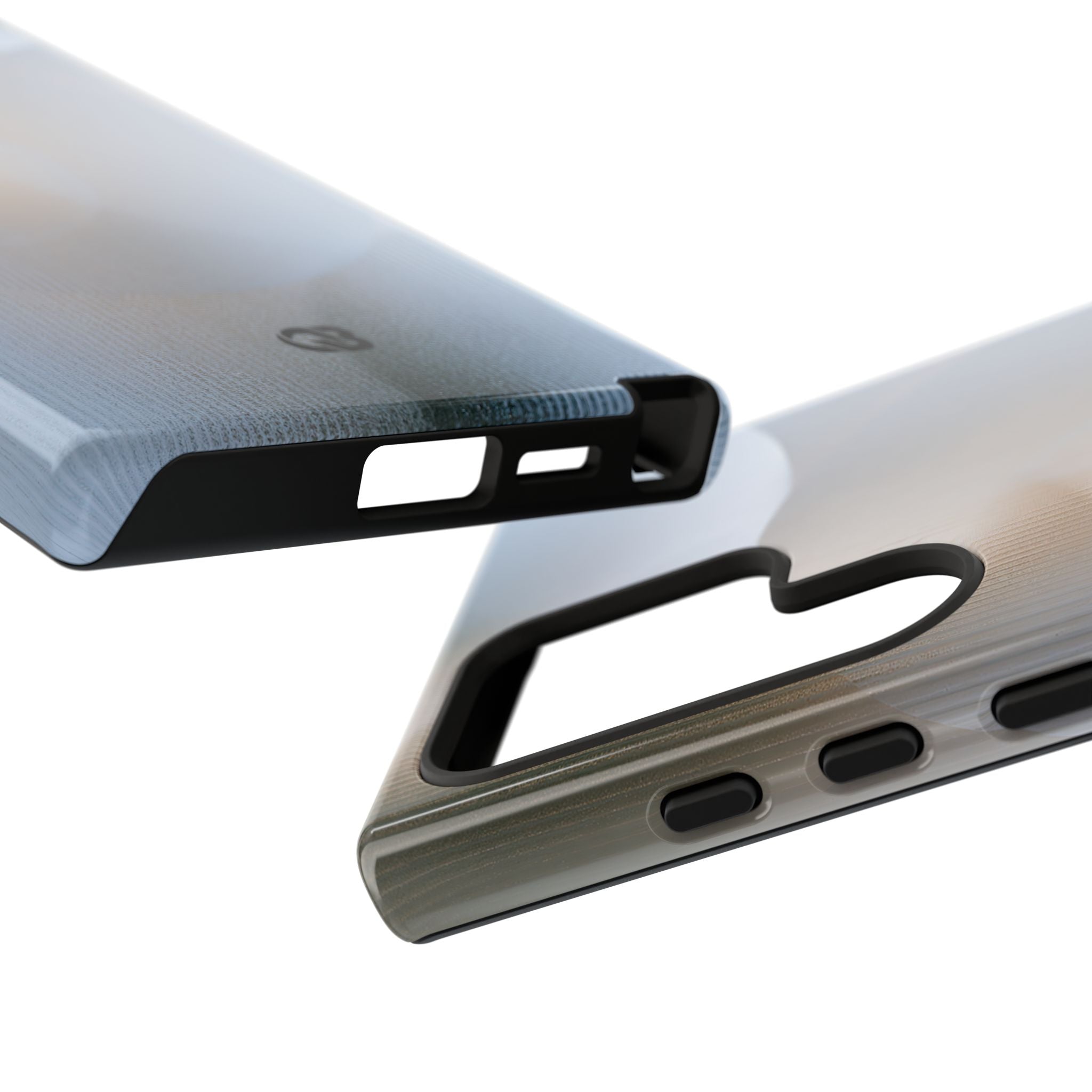 White Tough Phone Case for Samsung - Frosted Ribbed Sphere