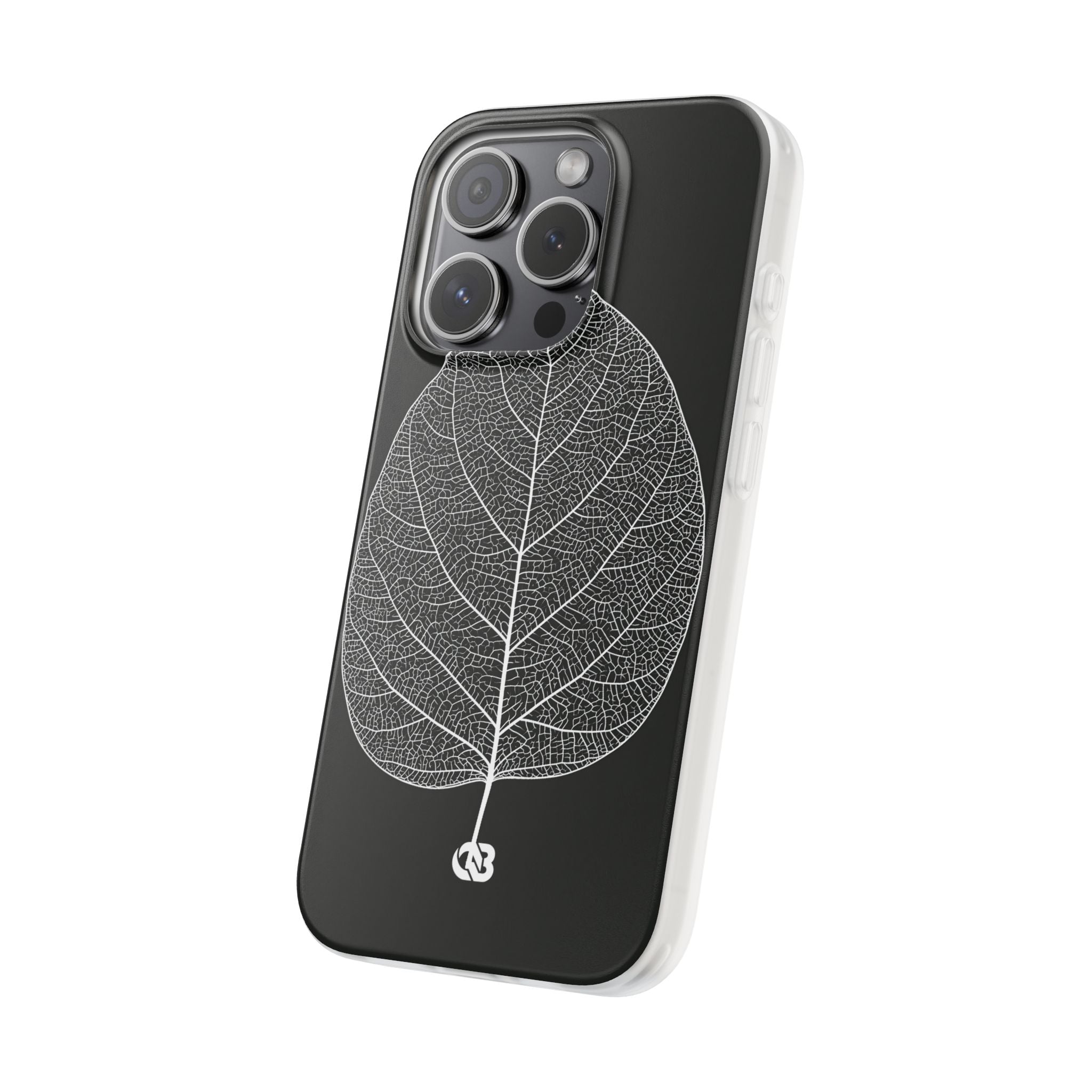 Black Lite Phone Case for iPhone - Bleached Leaf Lattice