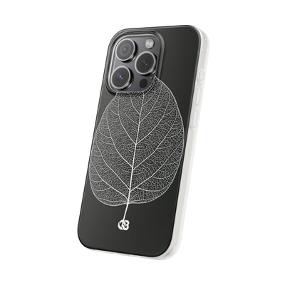 Black Lite Phone Case for iPhone - Bleached Leaf Lattice