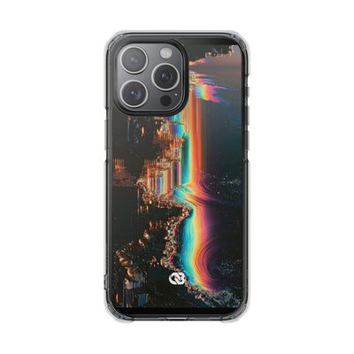 Prismatic Circuit · Clear Impact Magnetic Phone Case for iPhone · Black