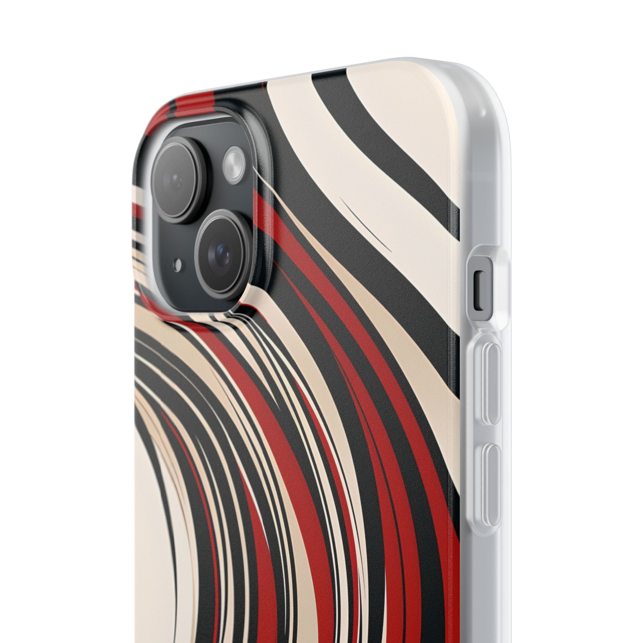Crimson Flow Waves · Soft Phone Case for iPhone