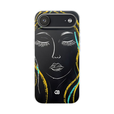 Obsidian Chalk Portrait · Soft Phone Case for iPhone