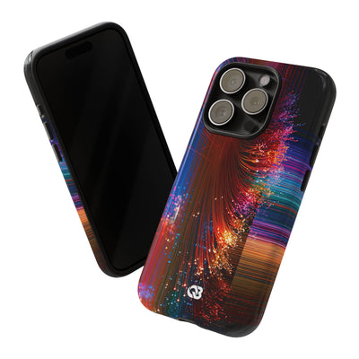 Black Tough Phone Case for iPhone - Cyber Optic Streak