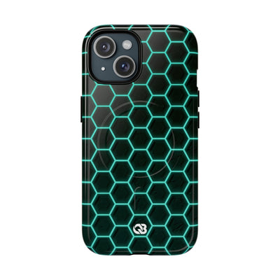 Neon Hex Spectrum · Tough 2.0 Magnetic Phone Case for iPhone · Teal