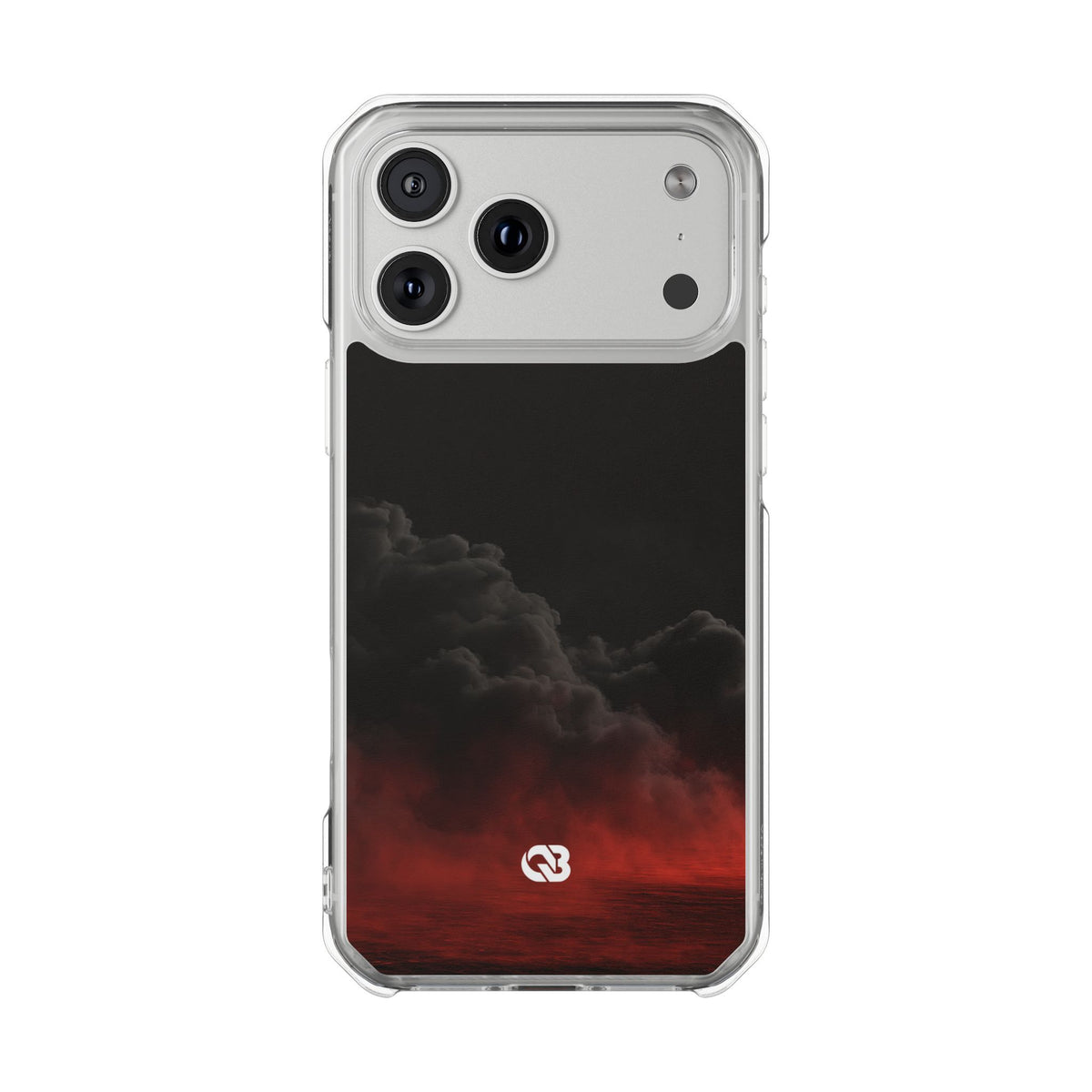 Crimson Fog Void · Clear Impact Magnetic Phone Case for iPhone ·  Black