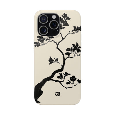 Beige Lite Phone Case for iPhone - Obsidian Bonsai Silhouette