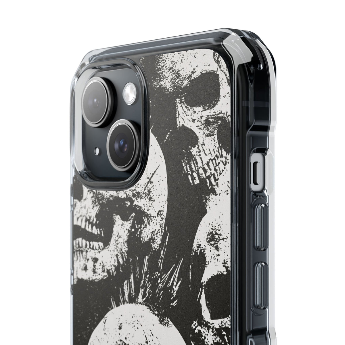 Punk Skull Riot · Clear Impact Magnetic Phone Case for iPhone · Black