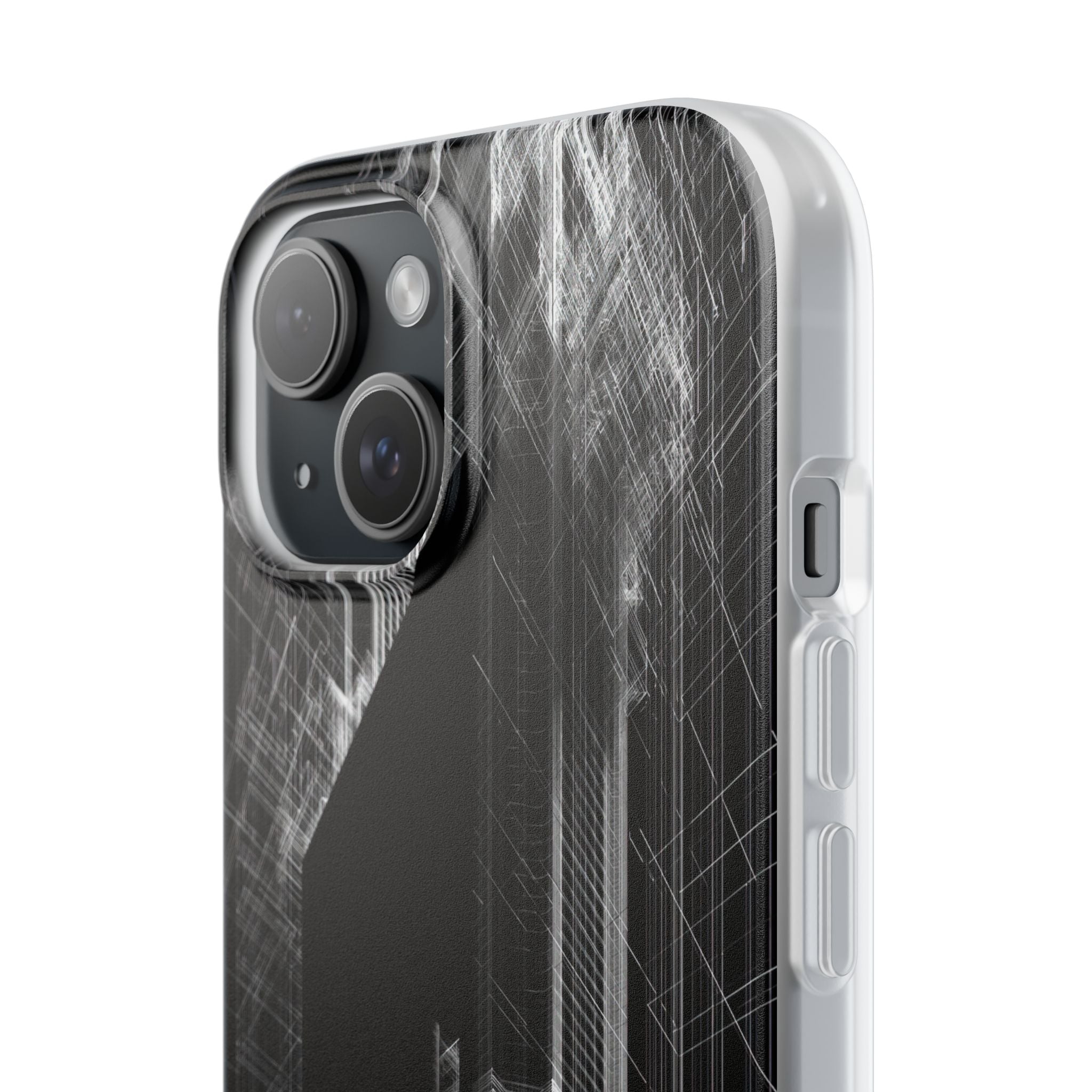 Black Lite Phone Case for iPhone - Ghost Urban Wireframe