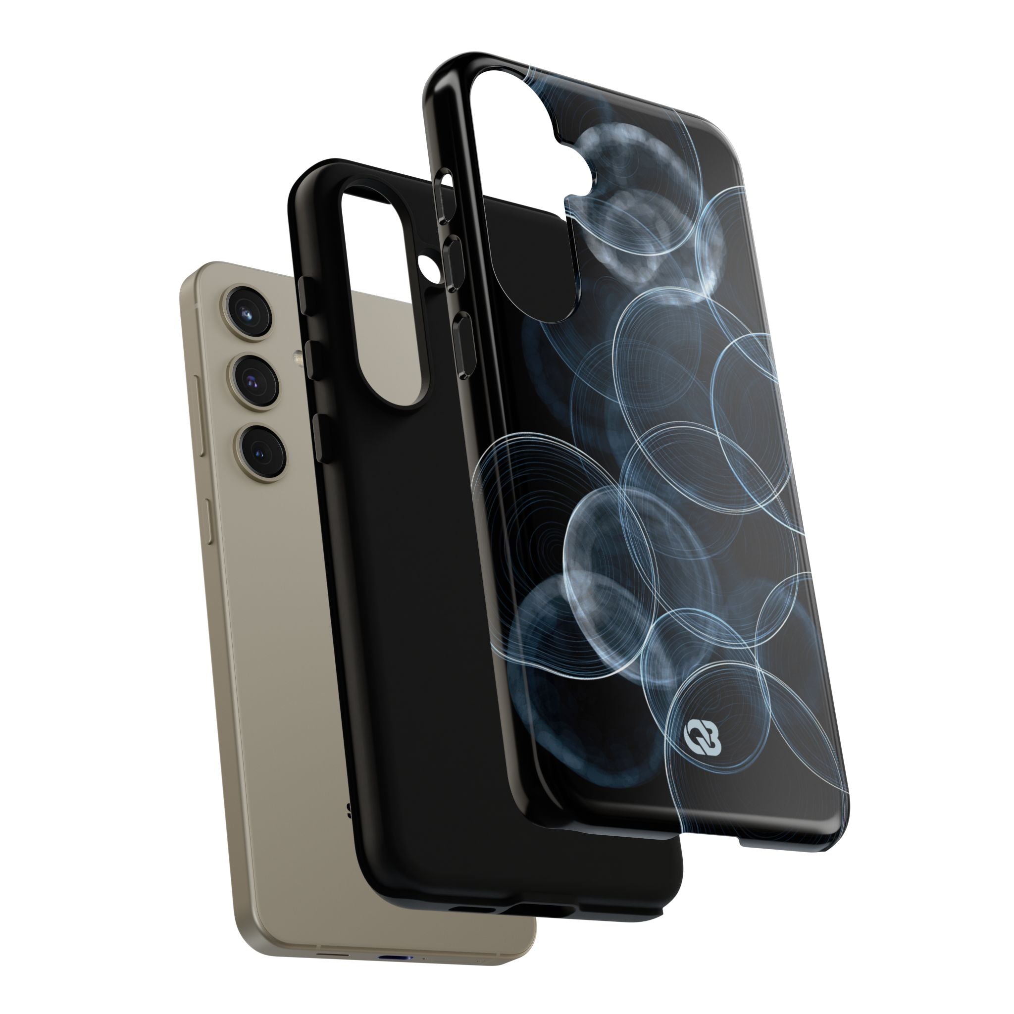 Blue Tough Phone Case for Samsung - Cyan Pulse Ripple