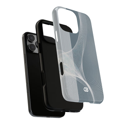 Grey Tough Phone Case for iPhone - Slate Mesh Horizon