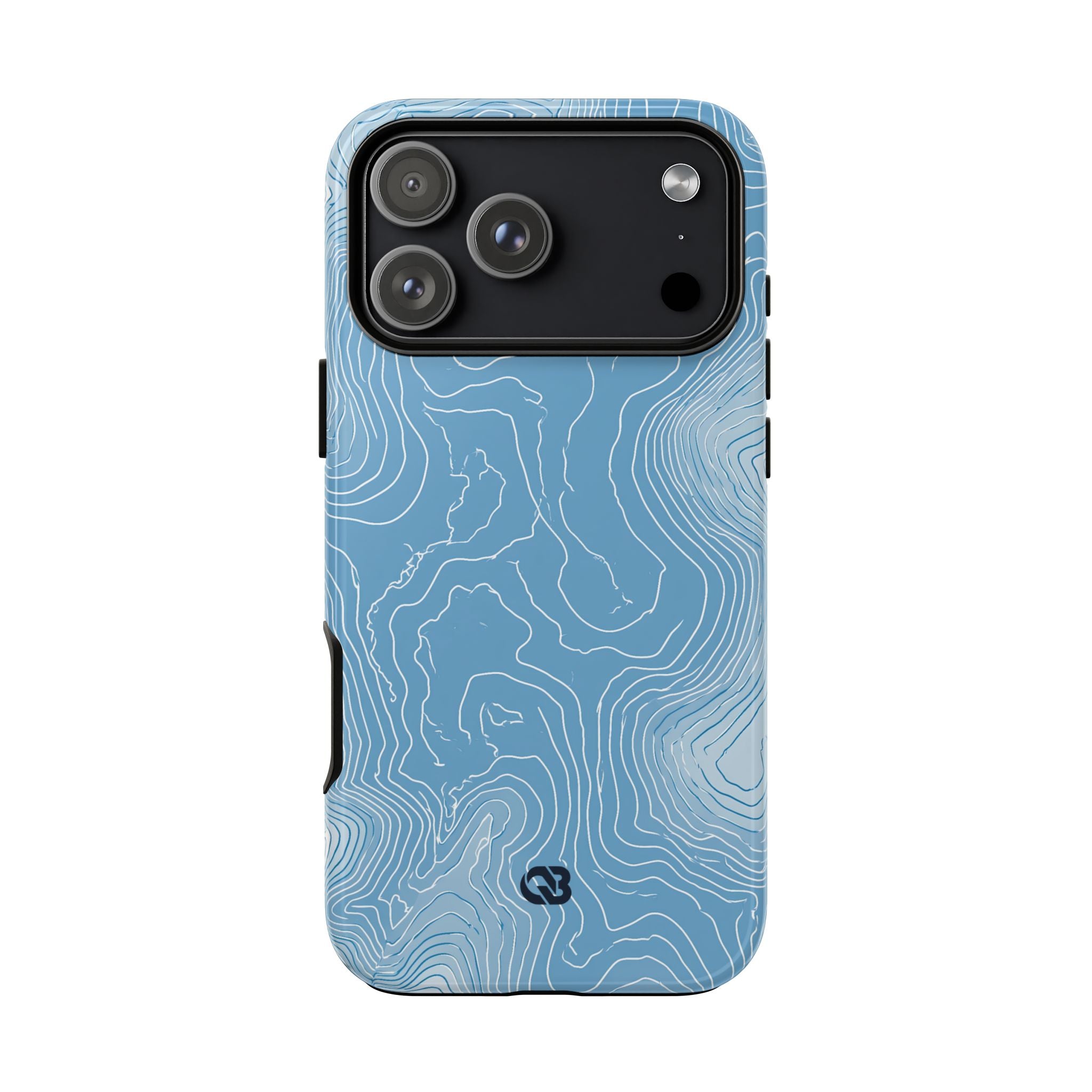 Blue Tough Phone Case for iPhone - Glacial Ridge Topo