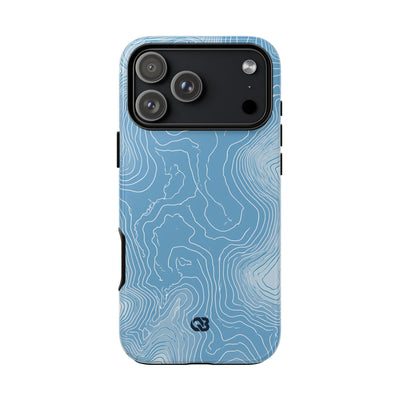 Blue Tough Phone Case for iPhone - Glacial Ridge Topo