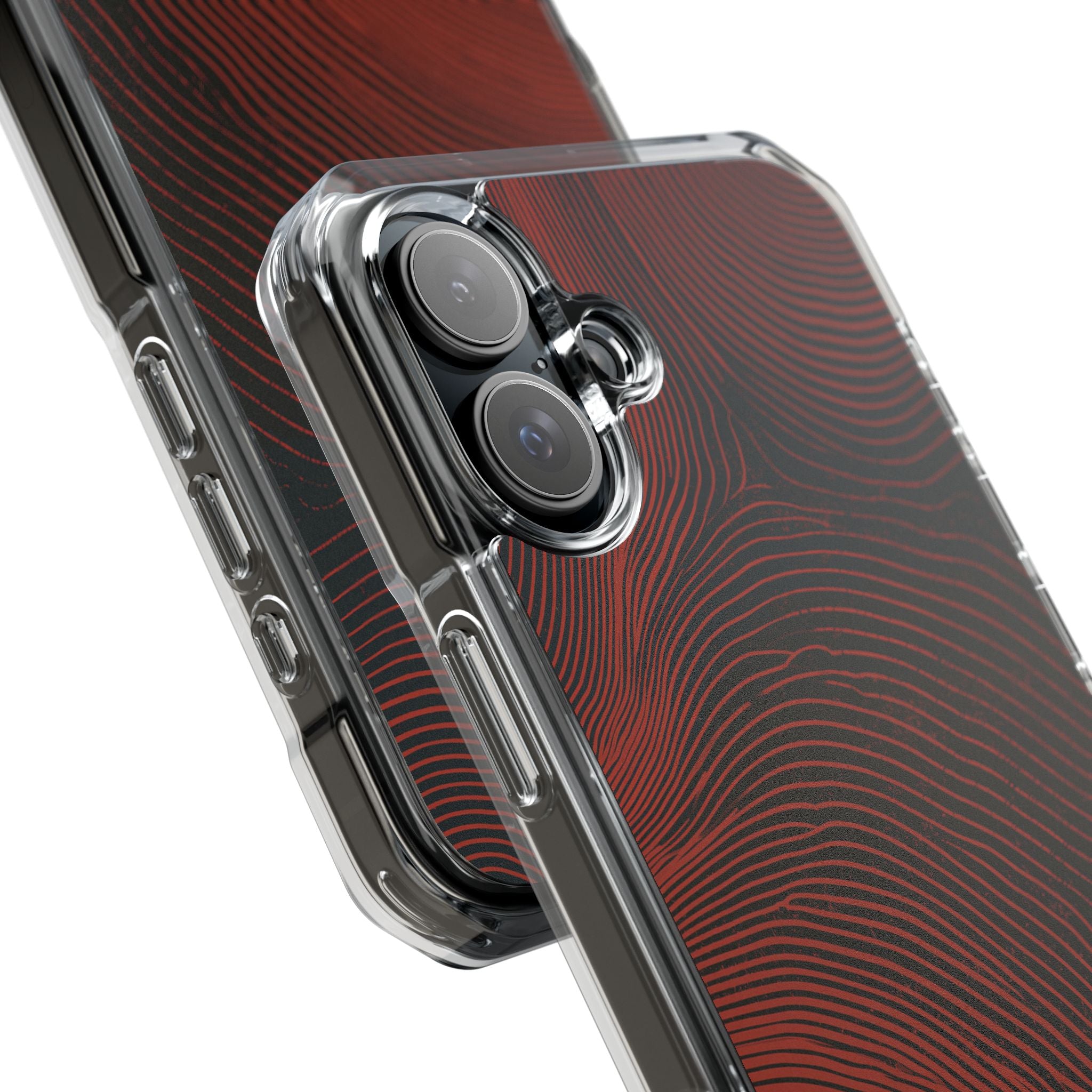 Red Impact MagSafe Phone Case for iPhone - Terracotta Nerve Map