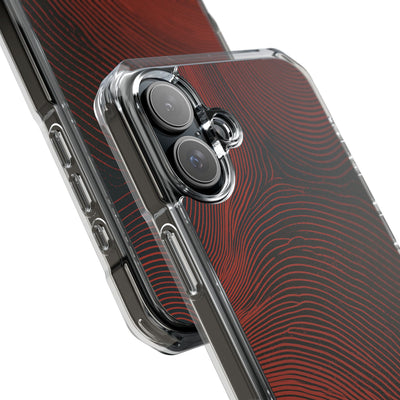 Red Impact MagSafe Phone Case for iPhone - Terracotta Nerve Map