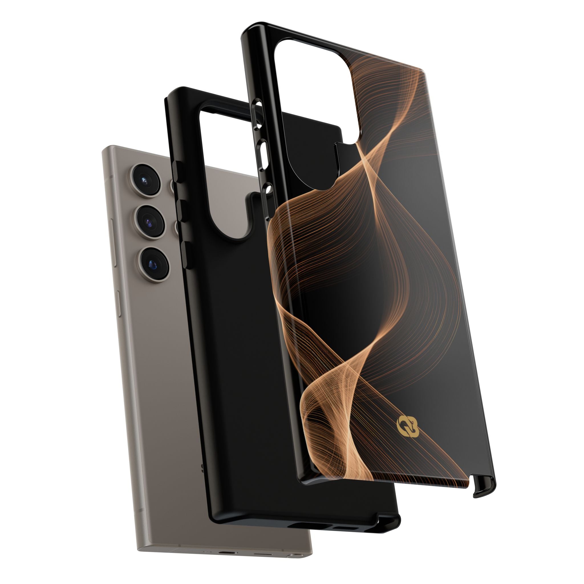 Brown Tough Phone Case for Samsung - Copper Silk Wave
