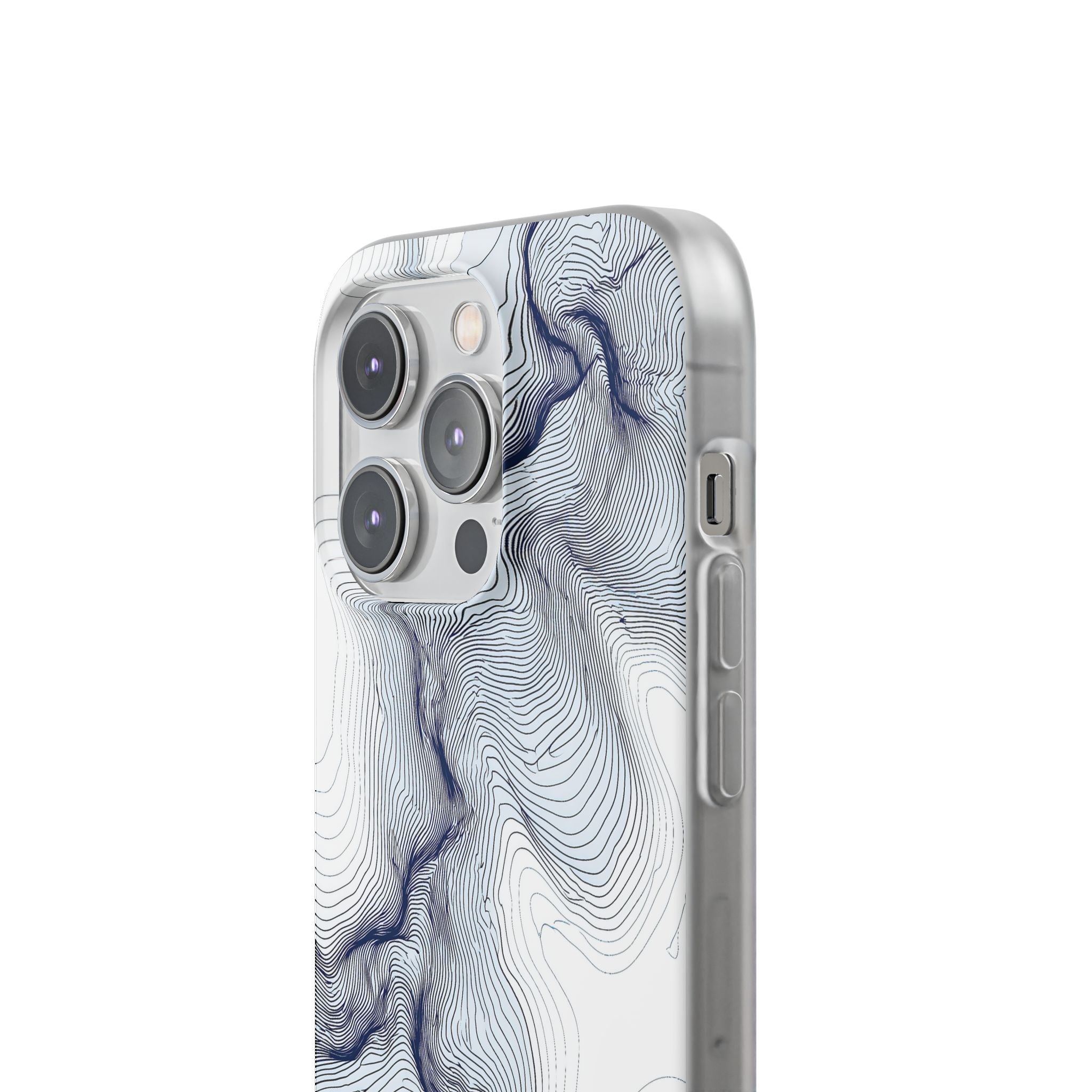 White Lite Phone Case for iPhone - Nordic Ridge Topo