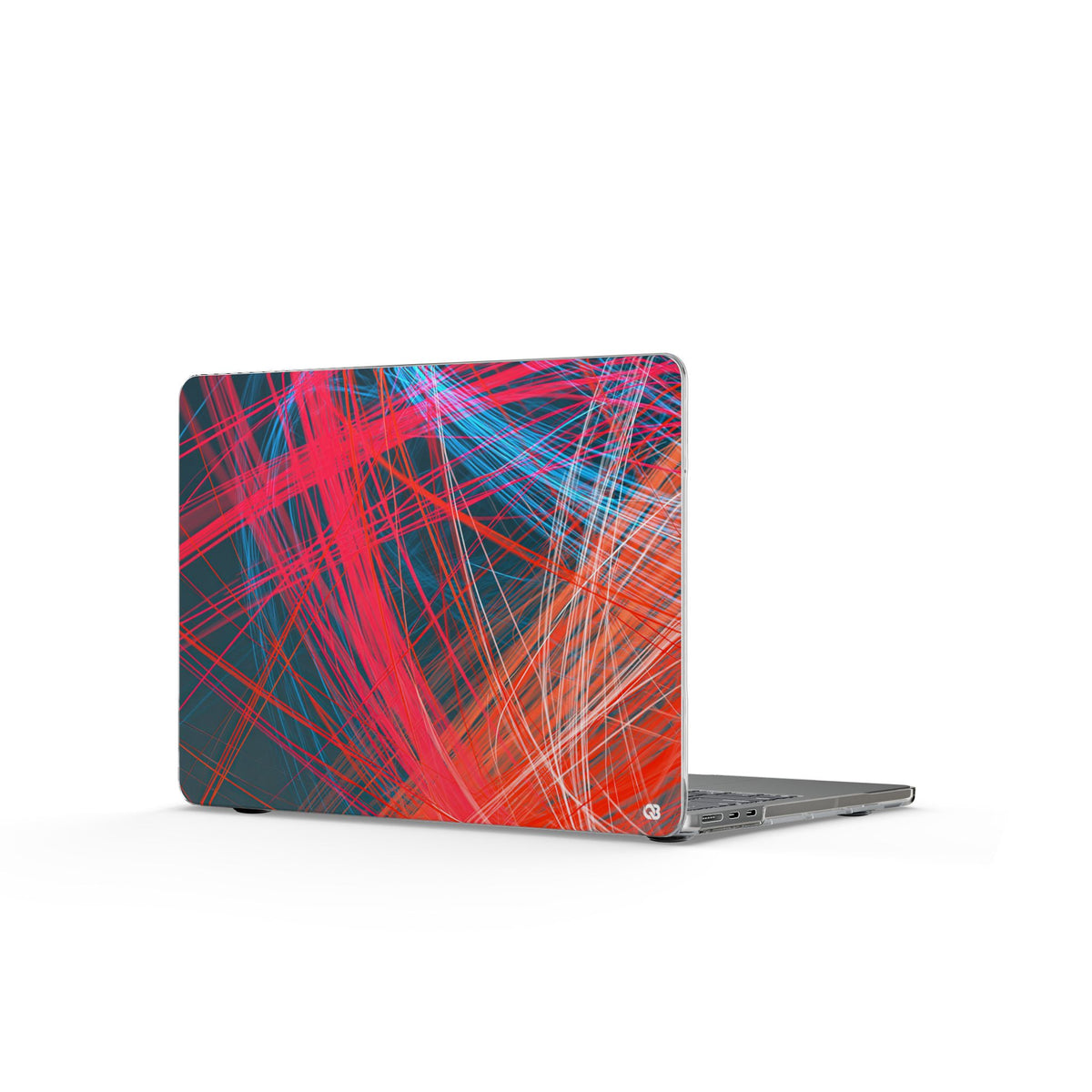 Neon Fiber Stream · Clear Hard Case for MacBook · Red