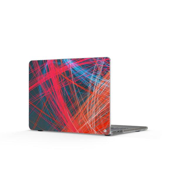 Neon Fiber Stream · Clear Hard Case for MacBook · Red