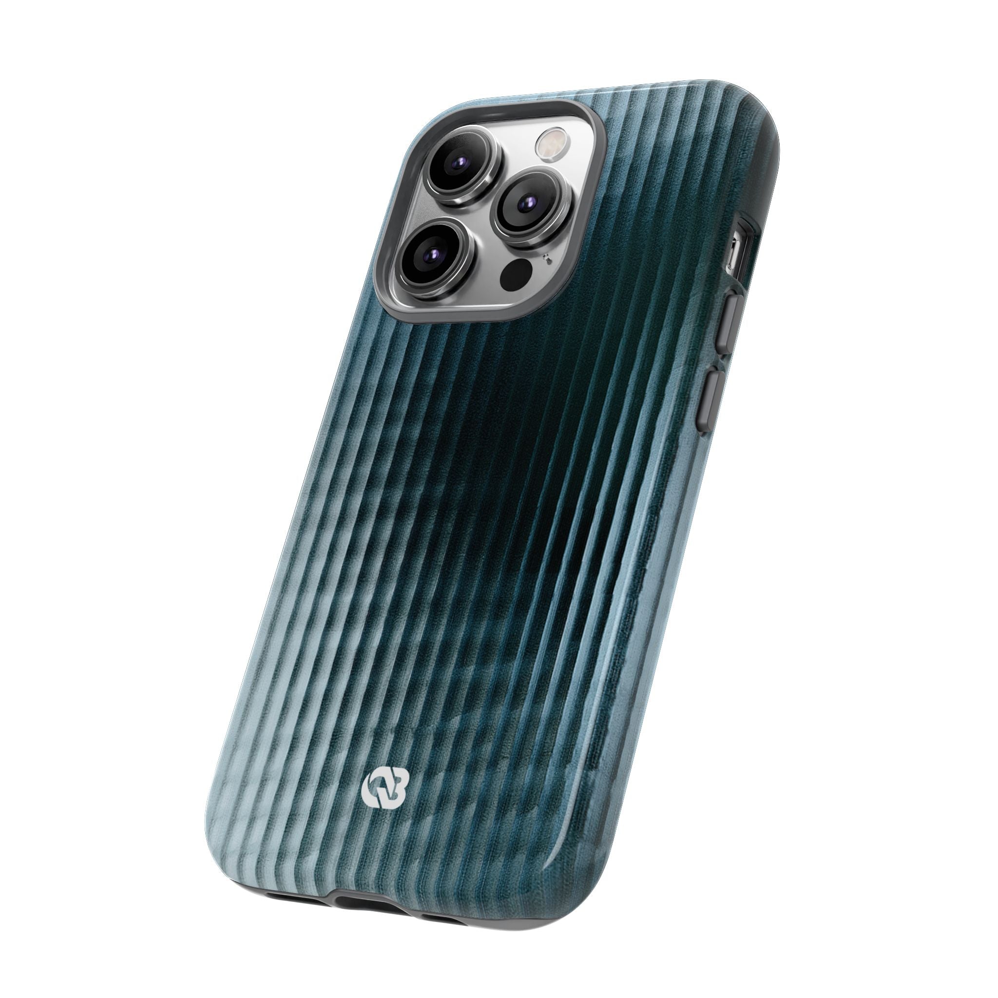 Blue Tough Phone Case for iPhone - Glacial Reeded Glass