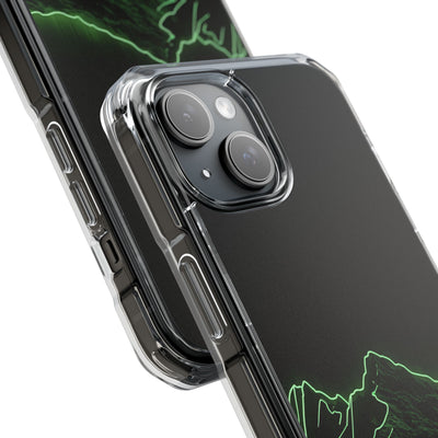 Nordic Mountain Contour · Clear Impact Magnetic Phone Case for iPhone · Black