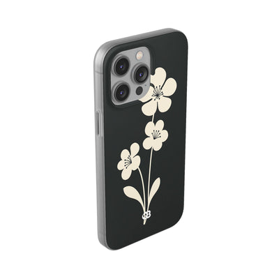 Black Lite Phone Case for iPhone - Obsidian Cream Bloom