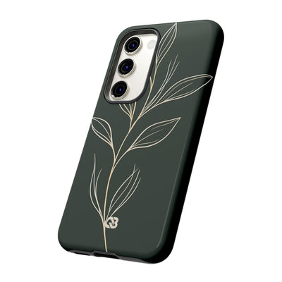 Minimal Botanical Stem · Tough Phone Case for Samsung · Green