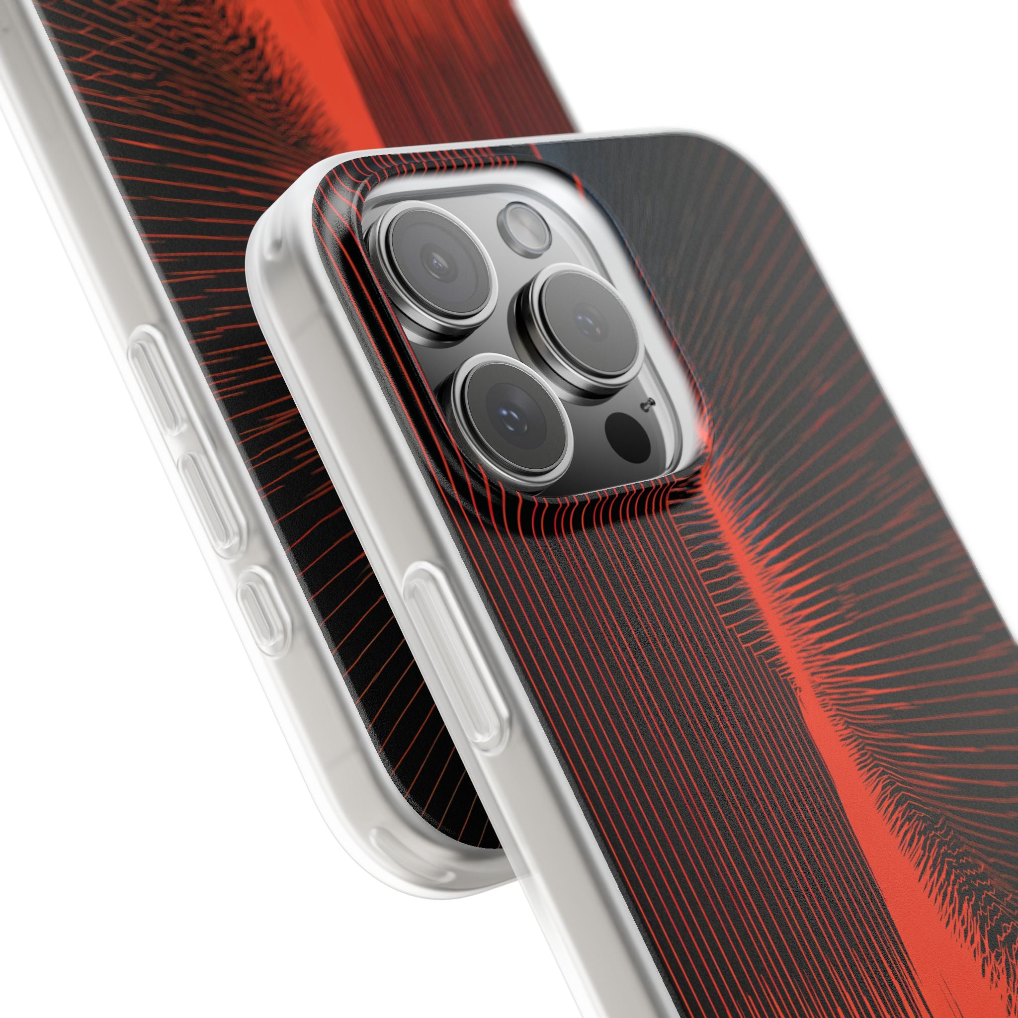 Red Lite Phone Case for iPhone - Crimson Frequency Pulse