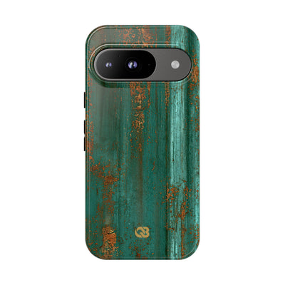 Teal Tough Phone Case for Google Pixel - Verdigris Copper Siding