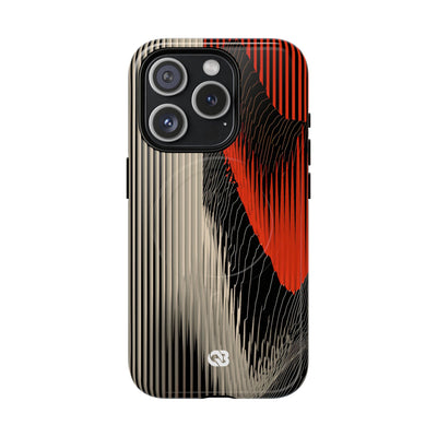 Red Tough 2.0 Magsafe Phone Case for iPhone - Crimson Pulse Topo