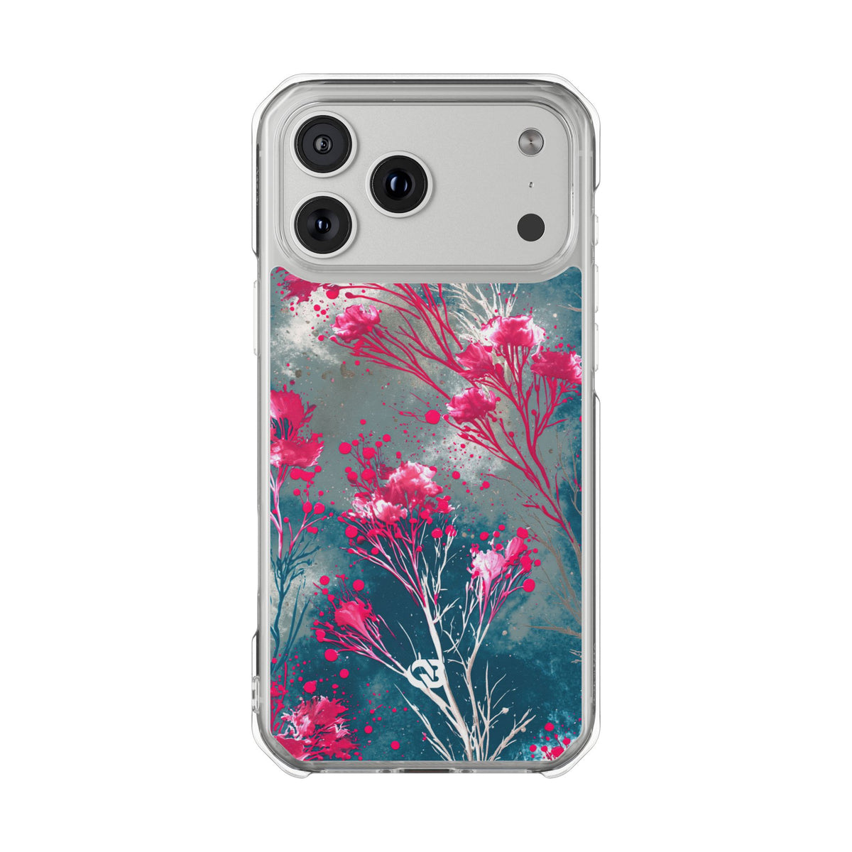 Cyber Blossom · Clear Impact Magnetic Phone Case for iPhone · Teal