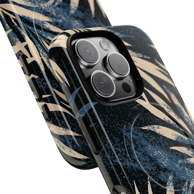 Blue Tough 2.0 Magsafe Phone Case for iPhone - Indigo Sandstone Palm