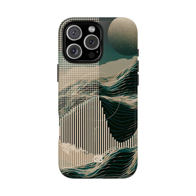 Green Tough 2.0 Magsafe Phone Case for iPhone - Lunar Moss Topography