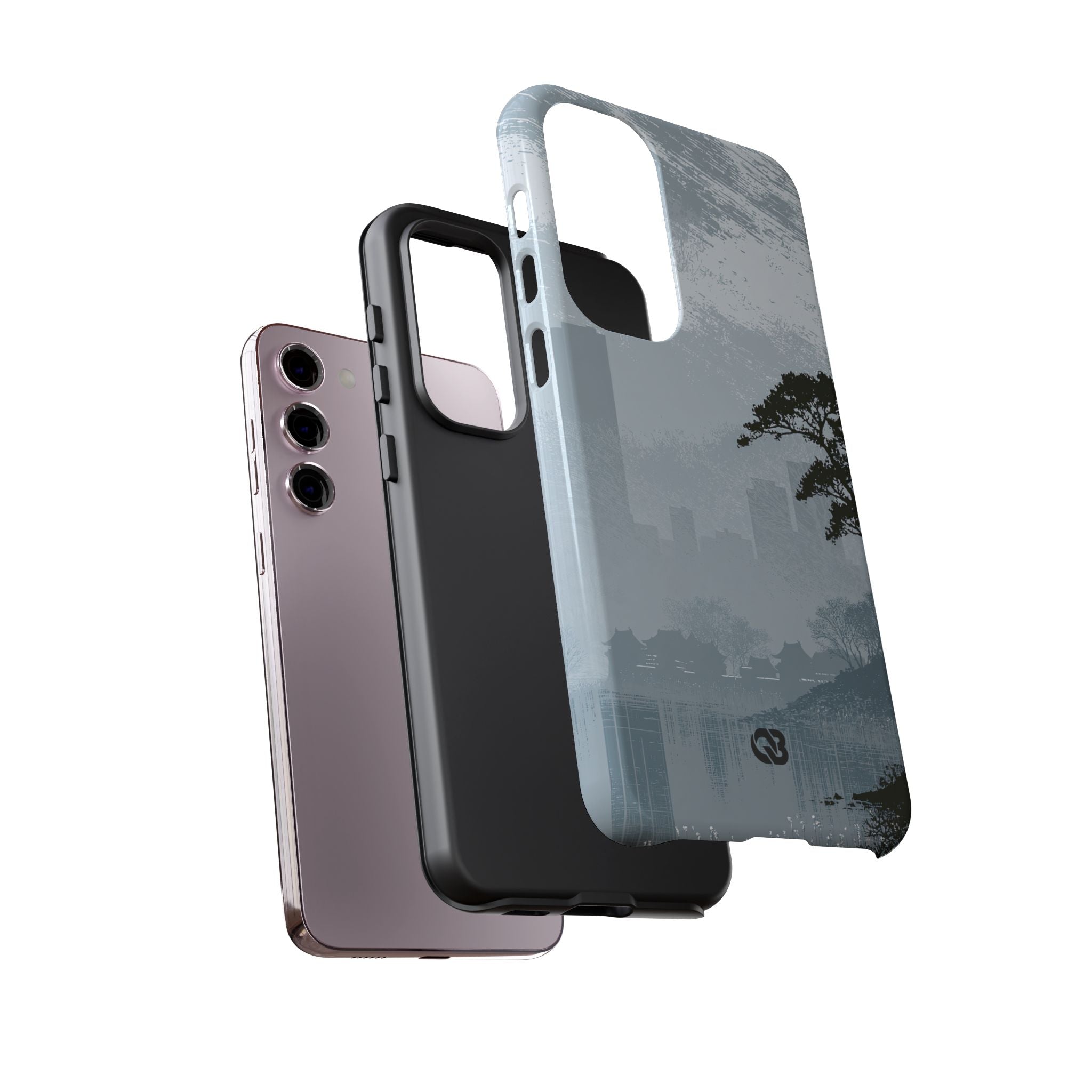 Grey Tough Phone Case for Samsung - Steel Slate Zen