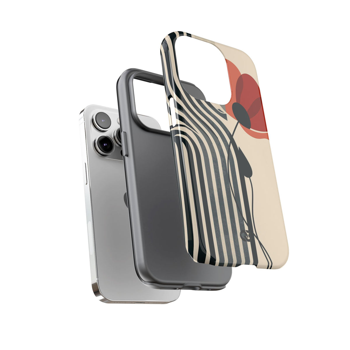Modernist Poppy · Tough Phone Case for iPhone · Beige