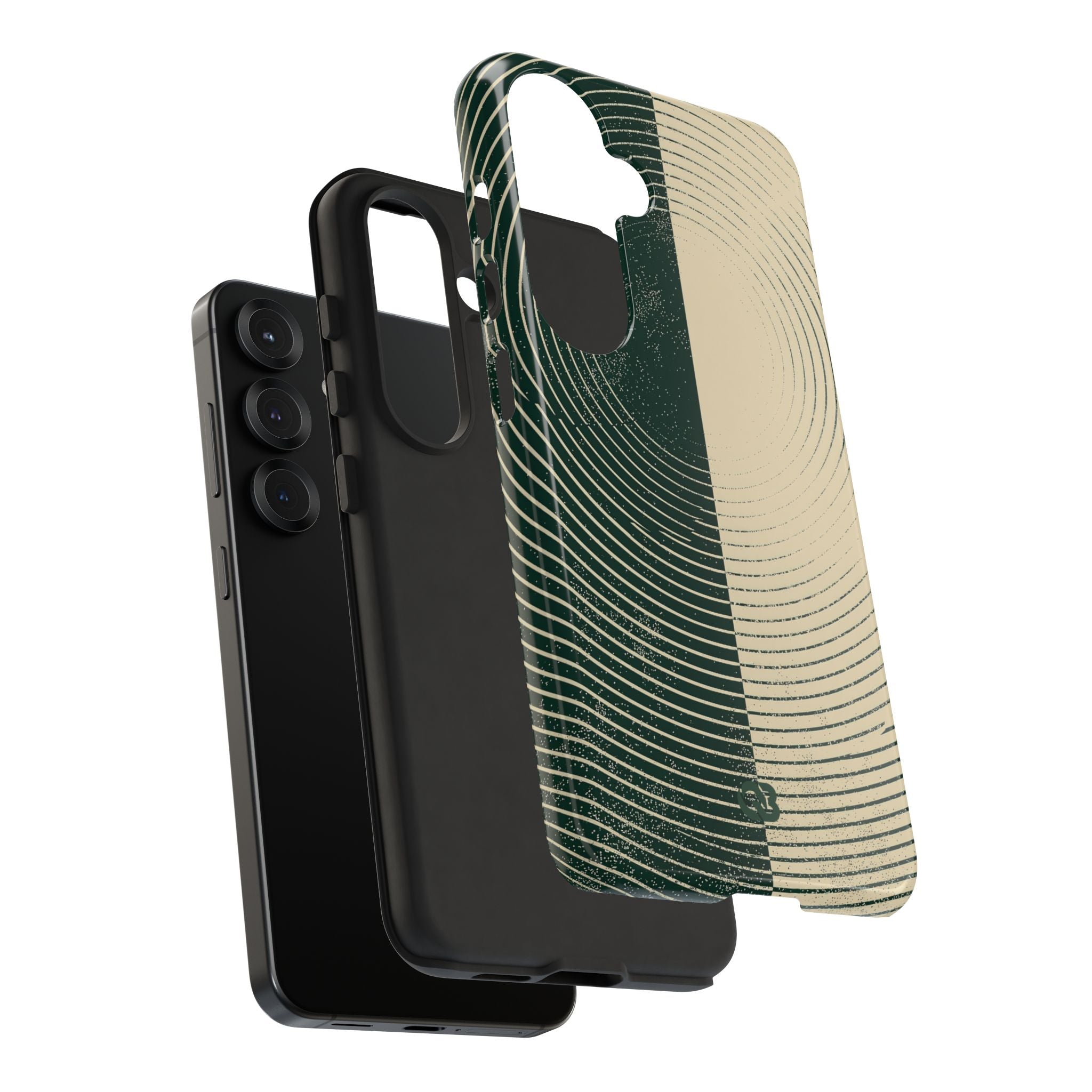 Green Tough Phone Case for Samsung - Evergreen Split Grain