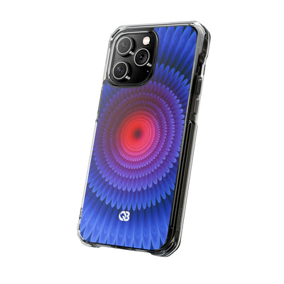 Radial Spectrum Bloom · Clear Impact Magnetic Phone Case for iPhone · Blue