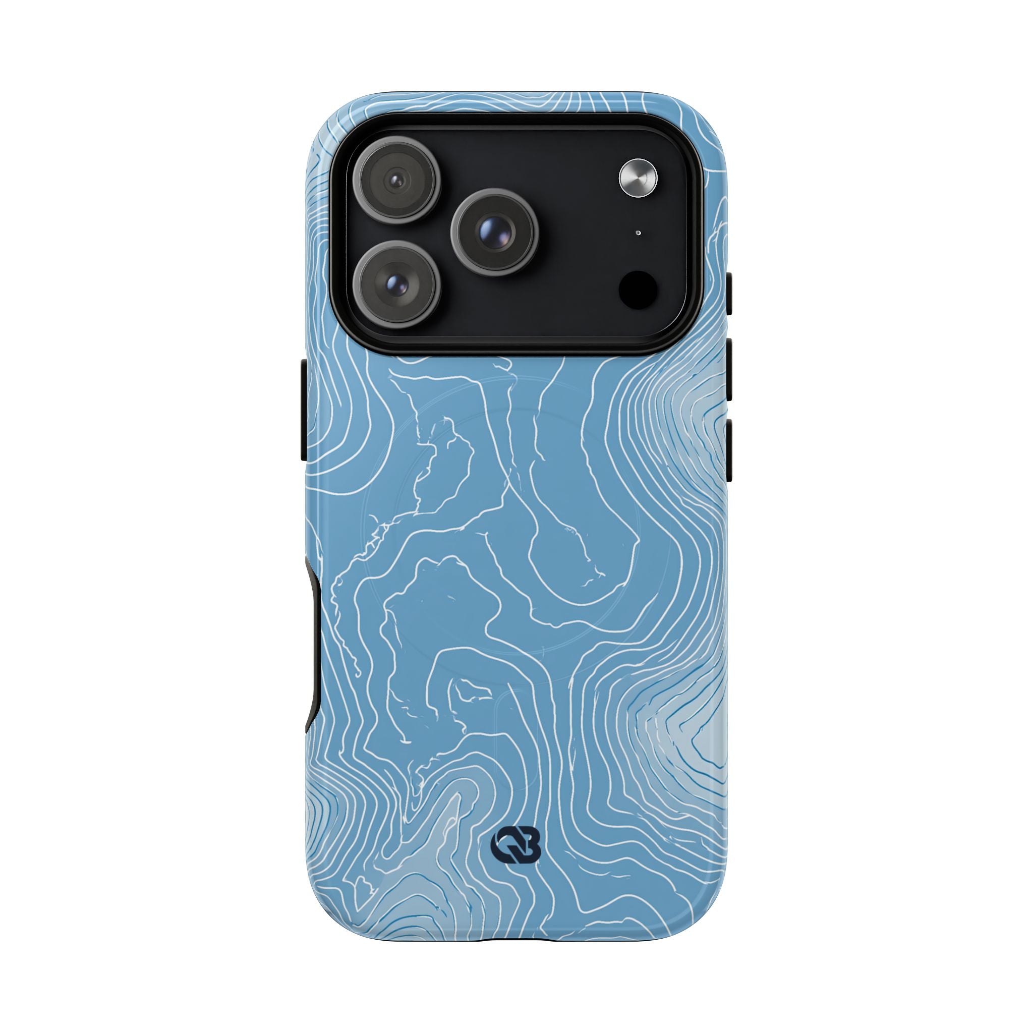 Blue Tough 2.0 Magsafe Phone Case for iPhone - Glacial Ridge Topo